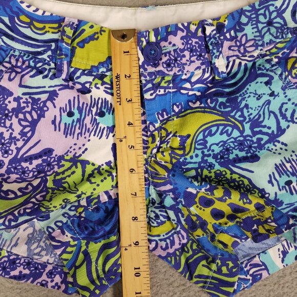 Lilly Pulitzer Callahan Short Women's 00 Chino Mini Floral Paisley Beach Purple - Picture 9 of 13